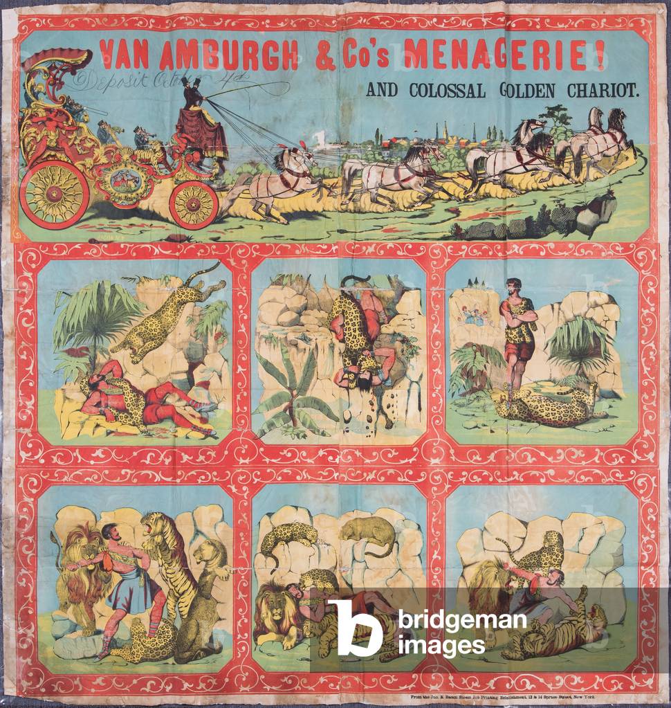 Van Amburgh and Co's Menagerie and Colossal Golden Chariot (colour litho)