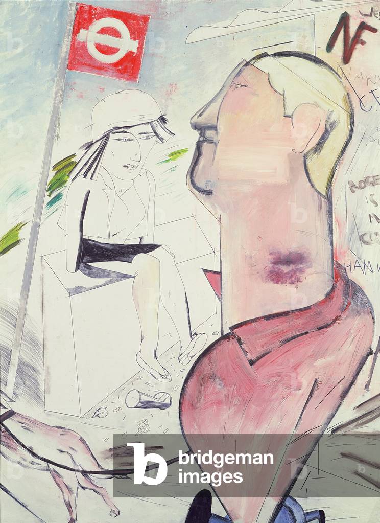 At the Bus Stop - the Love Bite (watercolour) 1981