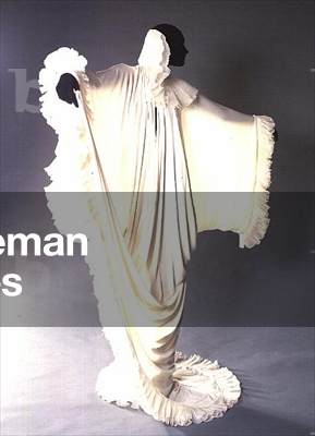 Evening cloak, white rayon jersey and organdie, 1979