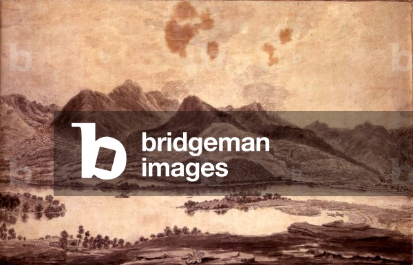 Panoramic View of Derwentwater and the Vale of Keswick, detail of the northern end of Derwent Water, c.1772 (pencil & wash on paper) (see 92086 and 92088-91)