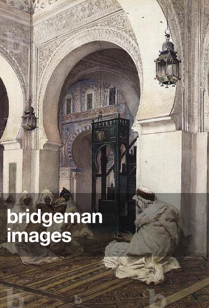 Tlecem, Western Algeria, 1881. 'Outside a Mosque' (w/c)