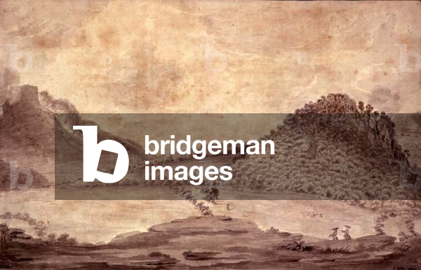 Panoramic View of Derwentwater and the Vale of Keswick, detail of landscape including Castle Head, c.1772 (pencil & wash on paper) (see 92086-89 and 92091)