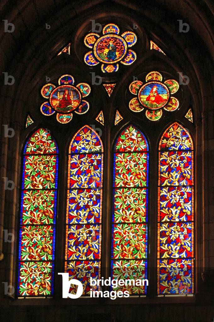 Europe, Spain, Leon, Catholic Cathedral (13th Century), stained glass window