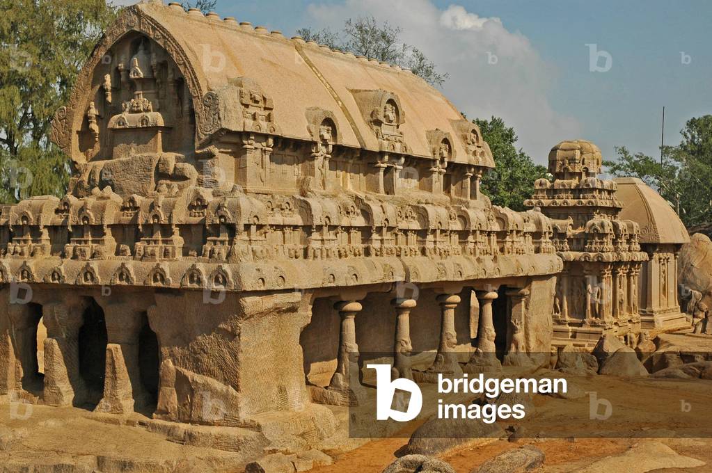Arjunas Penance. Mammallapuram relief, Tamil Nadu, India