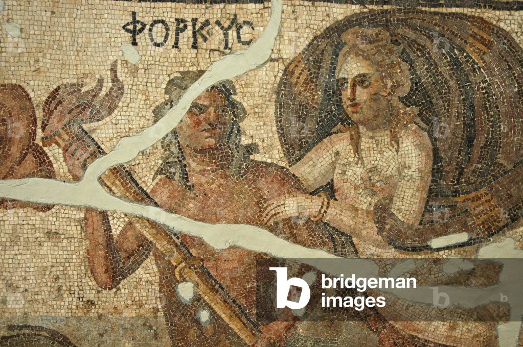 Mosaic of sea scene, Turkey
