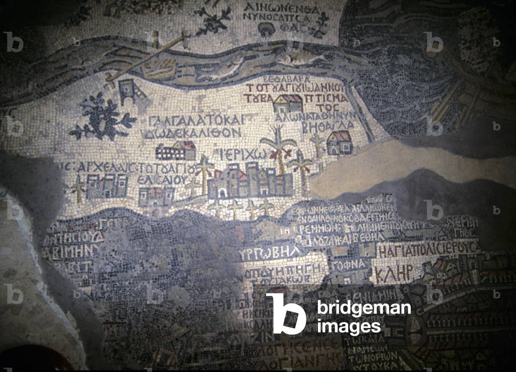 Madaba Map detail, St George's Church, 560 AD, Jordan.