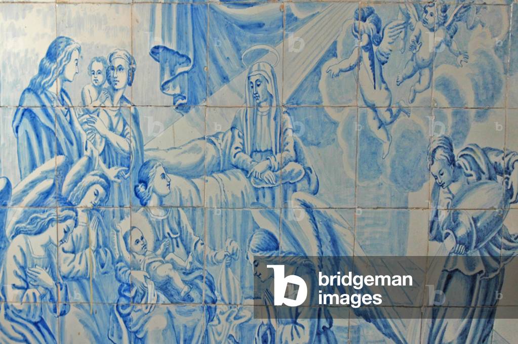 Lamego, 18th century Catholic Church of Our Lady of the Remedies (Los Remedios), azulejos, hand painted blue tiles depicting Angel appearing to Mary
