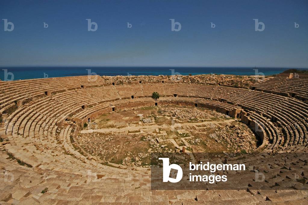 Libya, Leptis Magna (1st century AD), Amphitheatre built into the hillside