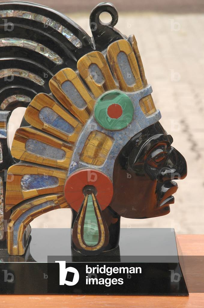 Mexico, Mexico City, Teotihuacan, replica statuette of priest