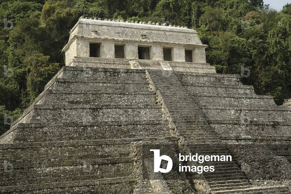 Mexico, Chiapas, Palenque (org. 100 Bcentury), Temple de las Inscripciones (Temple of the Inscriptions