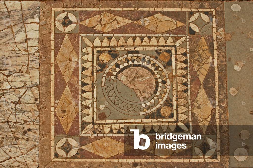 Libya, Cyrene (75 Bcentury), Roman Villa, unusual marble mosaic in situ
