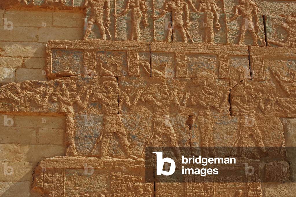 Egypt, Siwa Oasis, Aghurmi, Temple of Umm Abayad built in reign of Nectanebo II, hieroglyphs