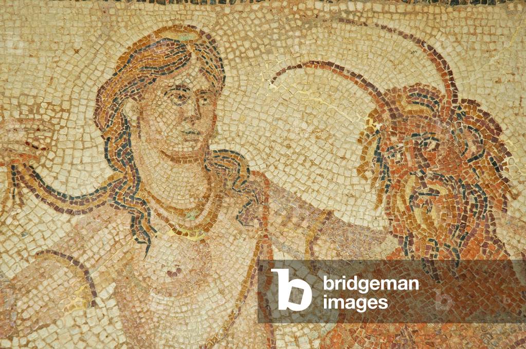 Libya, Roman mosaic of Nymph & Satyr from Villa of Jason Magnus