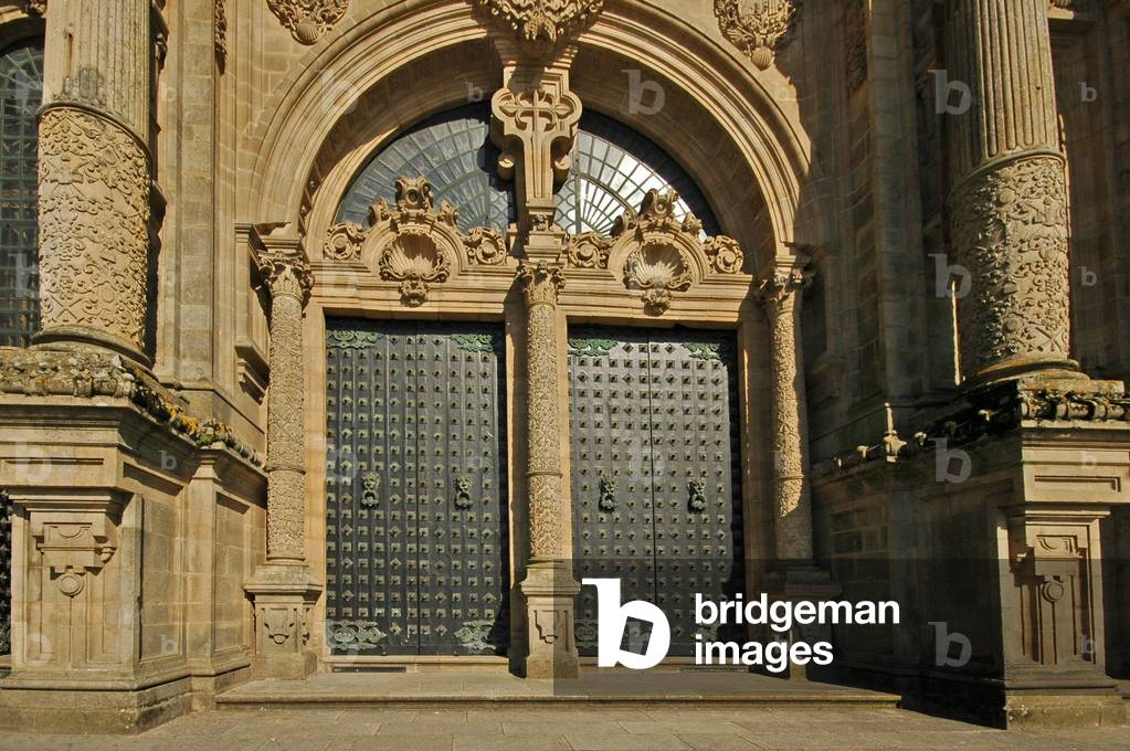 Europe, Spain, Santiago de Compostela, Catholic Cathedral (1075), main entrance