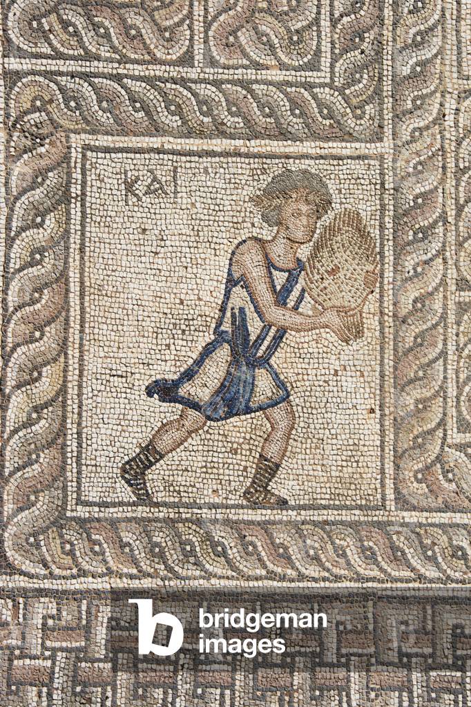 Mosaics in the Roman Agora (5th Century AD), Delphi (??????),  Peloponnese, Greece (photo)