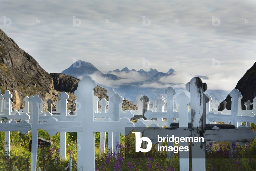 The graveyard at  Maniitsoq, South West Greenland, Europe (photo)