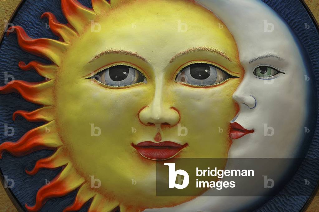 Mexico, Mexico City, Teotihuacan, sun-moon ceramic