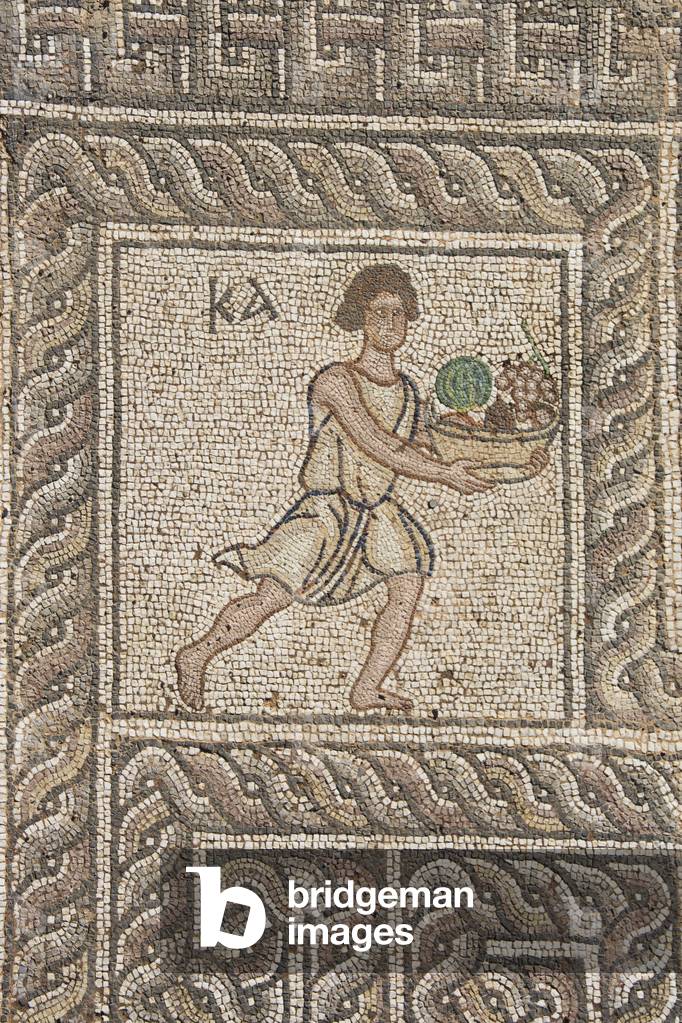Mosaics in the Roman Agora (5th Century AD), Delphi (??????),  Peloponnese, Greece (photo)