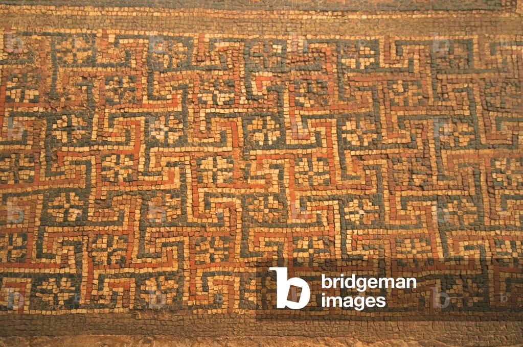 Libya, Sabratha (4th century Bcentury), mosaic in the museum taken from the Basilica of Justinian