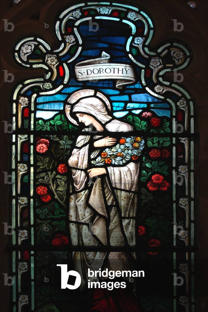 UK, Gloucestershire, Gloucester, Church of England, Cathedral of St Peter, St Dorothy, stained glass