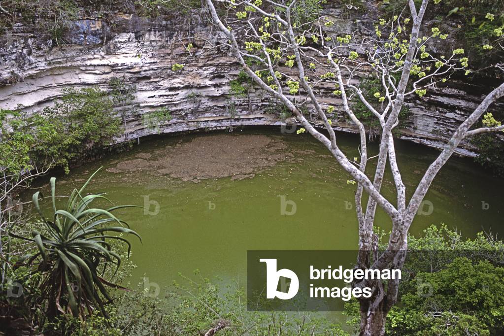 Cenote, Sacrificial Cenote or well. Sacrificed bodies dumped here. Chichen Itza