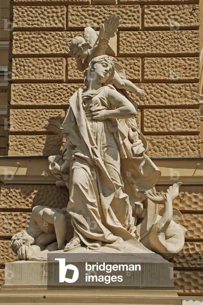Ukraine, Odessa, statue of Muse for Drama outside the Opera House