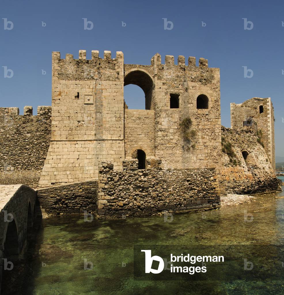 Methoni Castle (13th Century) from the sea, Pylos (?????), Peloponnese, Greece (photo)