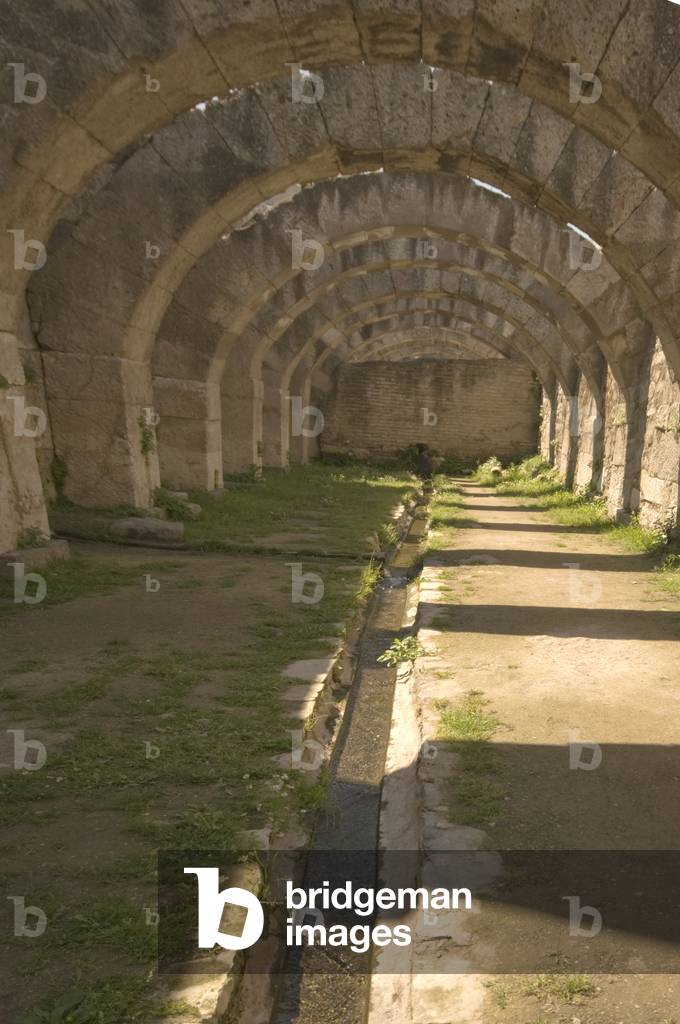 Asia, Turkey, Izmir, Agora (ancient city of Smyrna, 1st Century AD), arches in the basement of the basilica with water channel