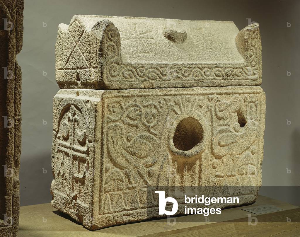 Reliquary in form of a sarcophagus, Symar, 6th-7th century (basalt)