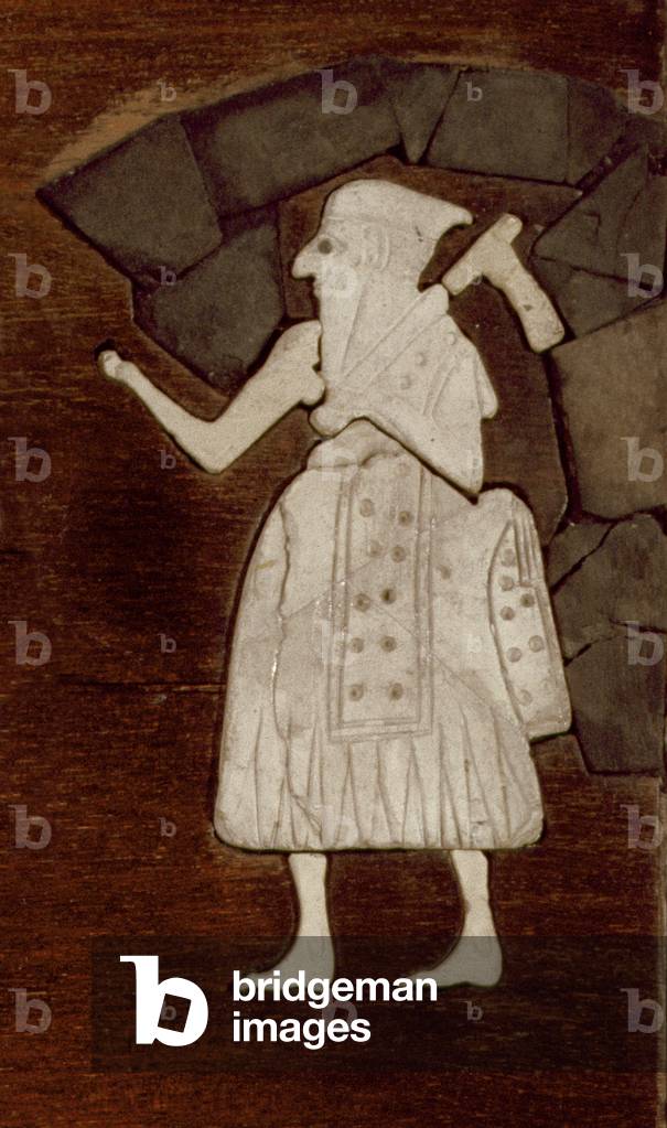 Panel bekannt als der „Standard of Mari“, frühe dynastische Periode, um 2500 v. Chr. (Schale, Kalkstein und Bi