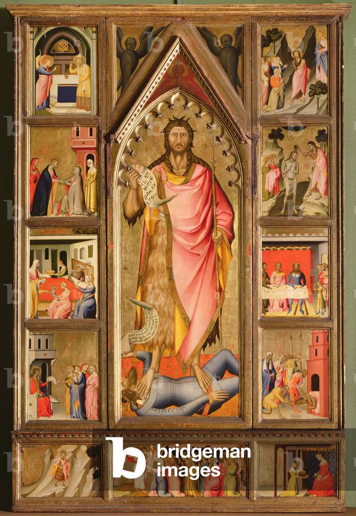 St. John the Baptist and scenes from his life (polyptych) (tempera on wood)