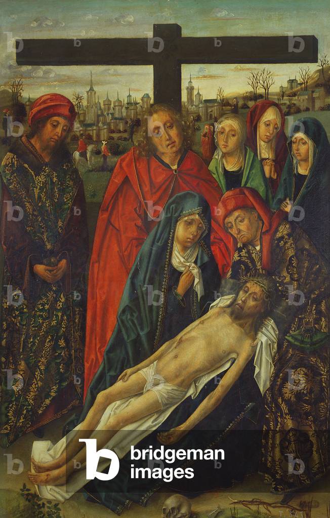 Immagine di Dipinto "la sepoltura di cristo olio su tavola", 15th Secolo di Master of the Luna Chapel