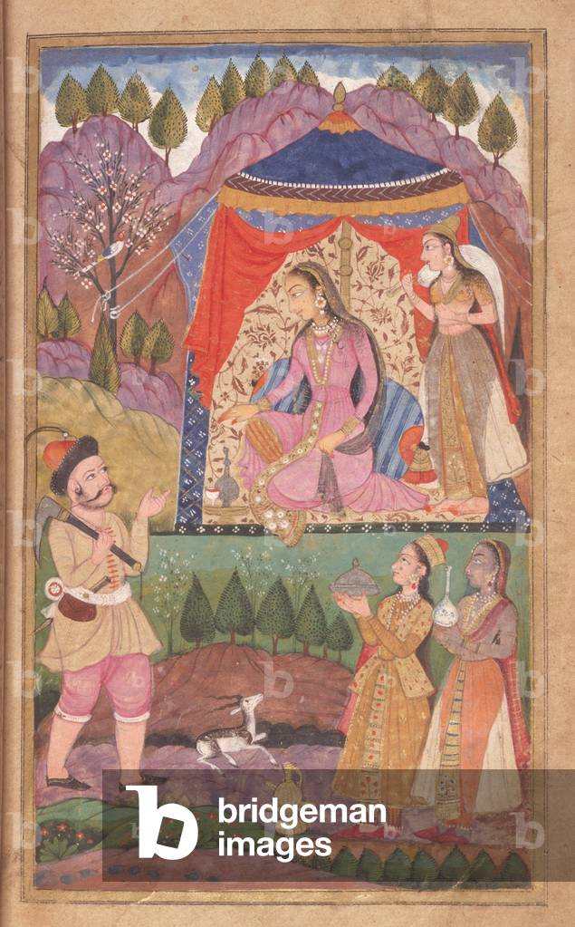 Immagine di Dipinto "48.6/2 folio 138 Farhad racconta le sue avventure alla principessa Shirin", 1722 di India