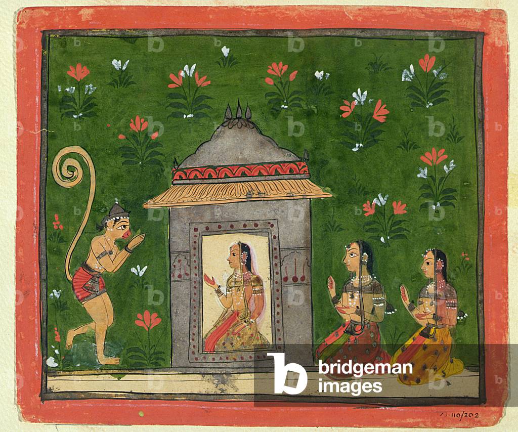 Three women worshipping Hanuyman, Indian
