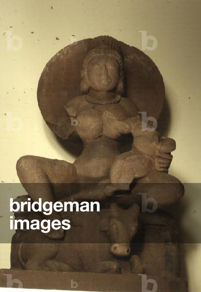 Figure of Parvati with her child, Skanda, Sagar (sandstone)