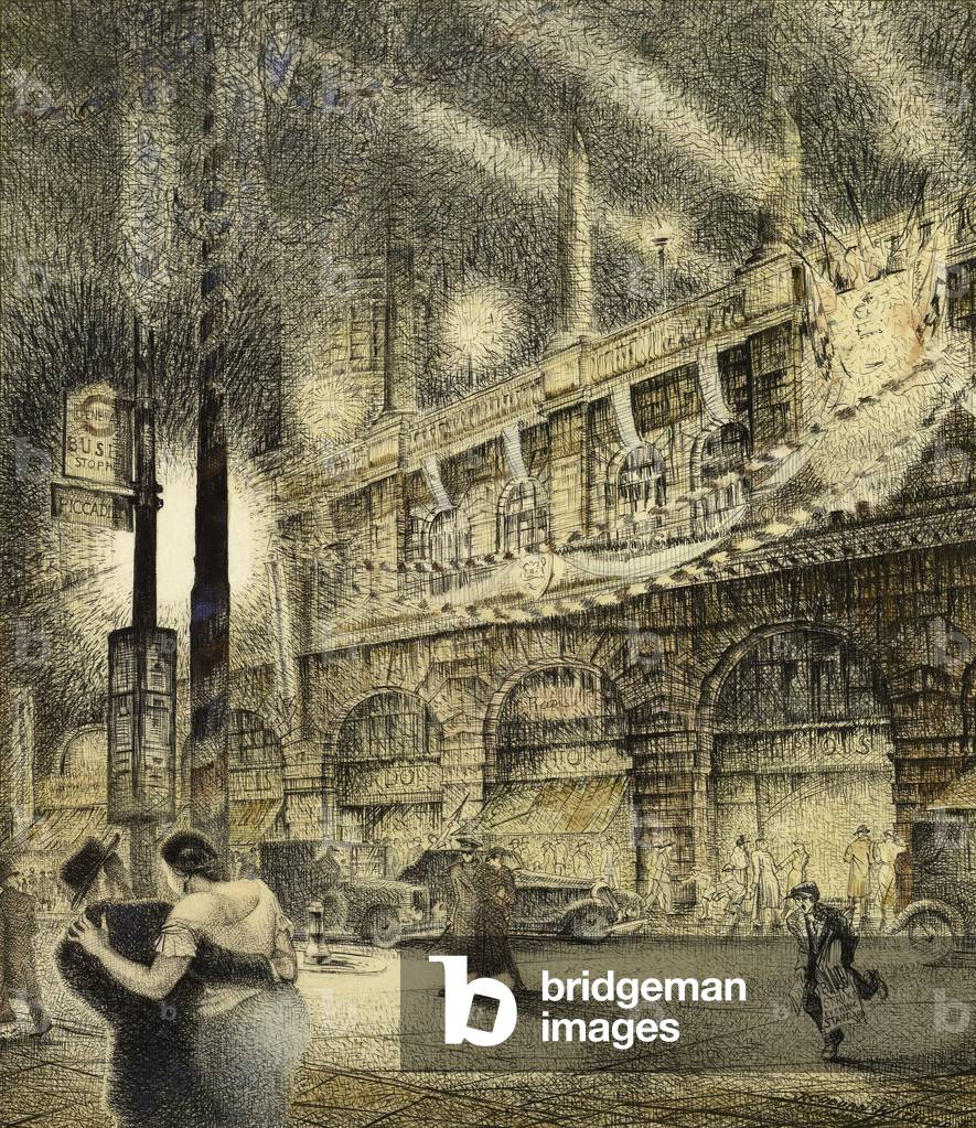 Coronation Evening, London 1937, 1937 (w/c on paper)