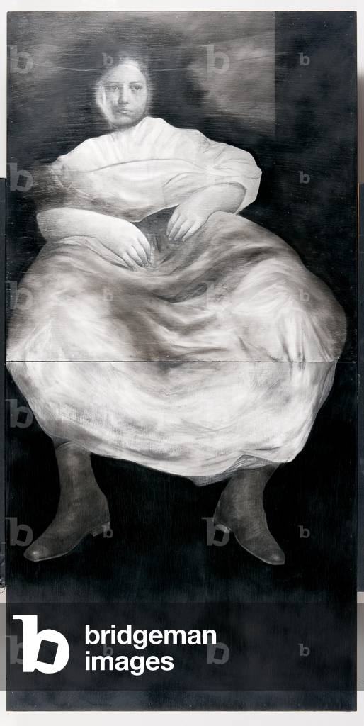 Covered Woman, 2001 (graphite & charcoal on panel)