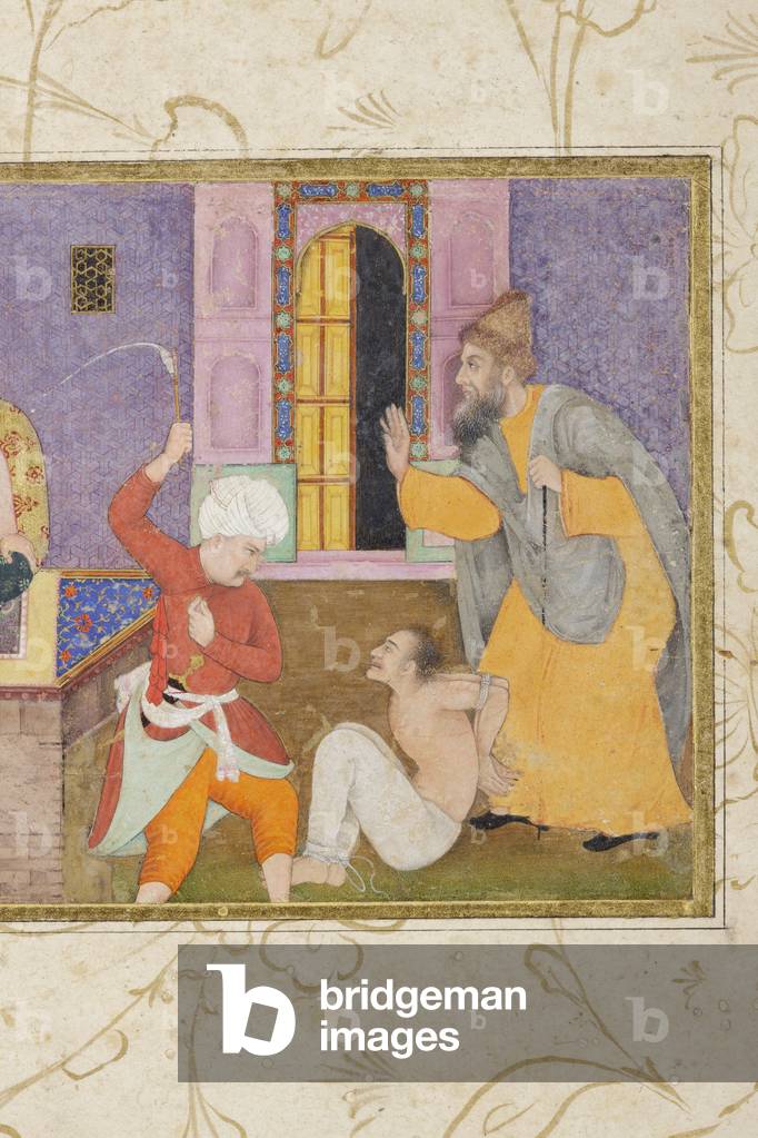 A prisoner is brought to justice, detail, c.1610 (opaque w/c & gold)