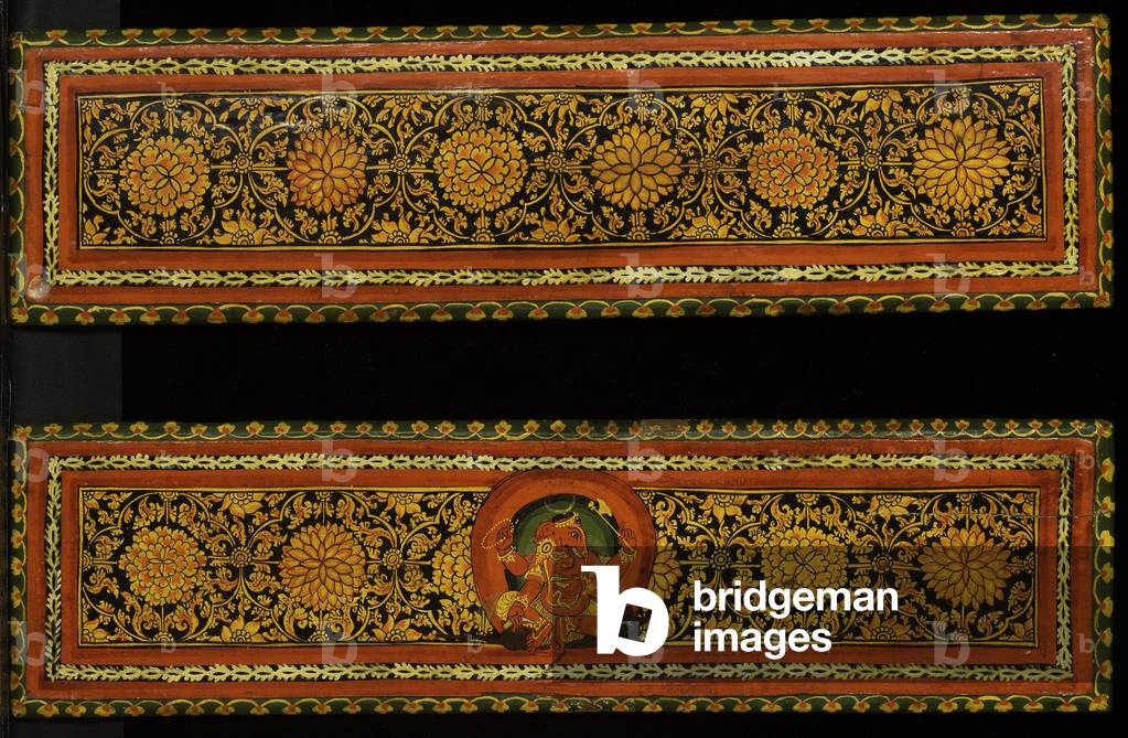 Book covers from a Shaiva manuscript (opaque w/c on wood)