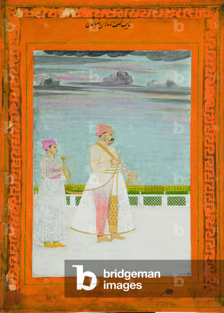 Portrait of Mirza Husain Raza Khan, c.1780 (opaque w/c & gold on paper)