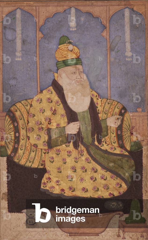 Portrait of a Sufi sheikh, c.1670 (opaque w/c & gold on paper)
