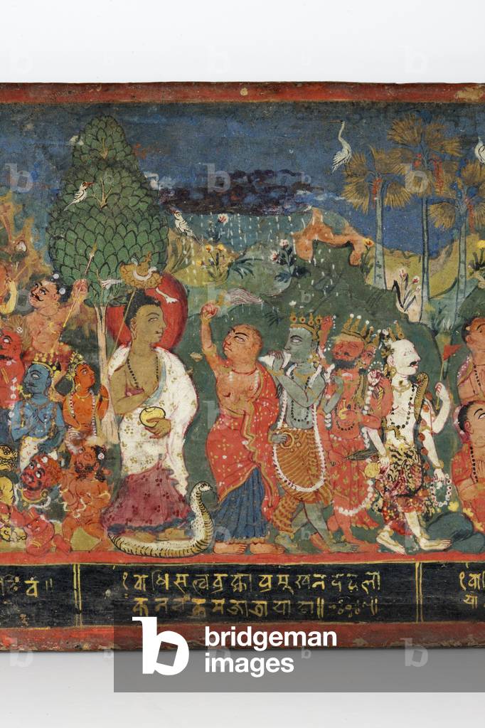 Detail from a Buddhist manuscript cover (opaque w/c on wood)