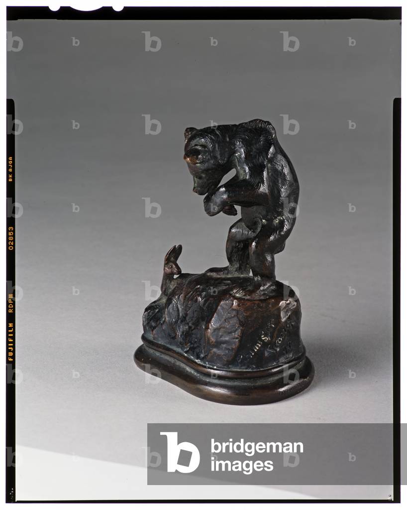 Cub Bear and Rabbit, 1894 (cast c.1894) (bronze)