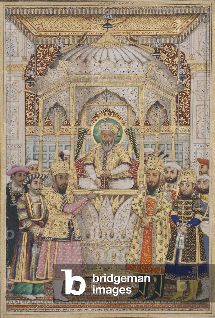 Bahadur Shah II in Darbar, c.1837 (opaque w/c & gold on paper)