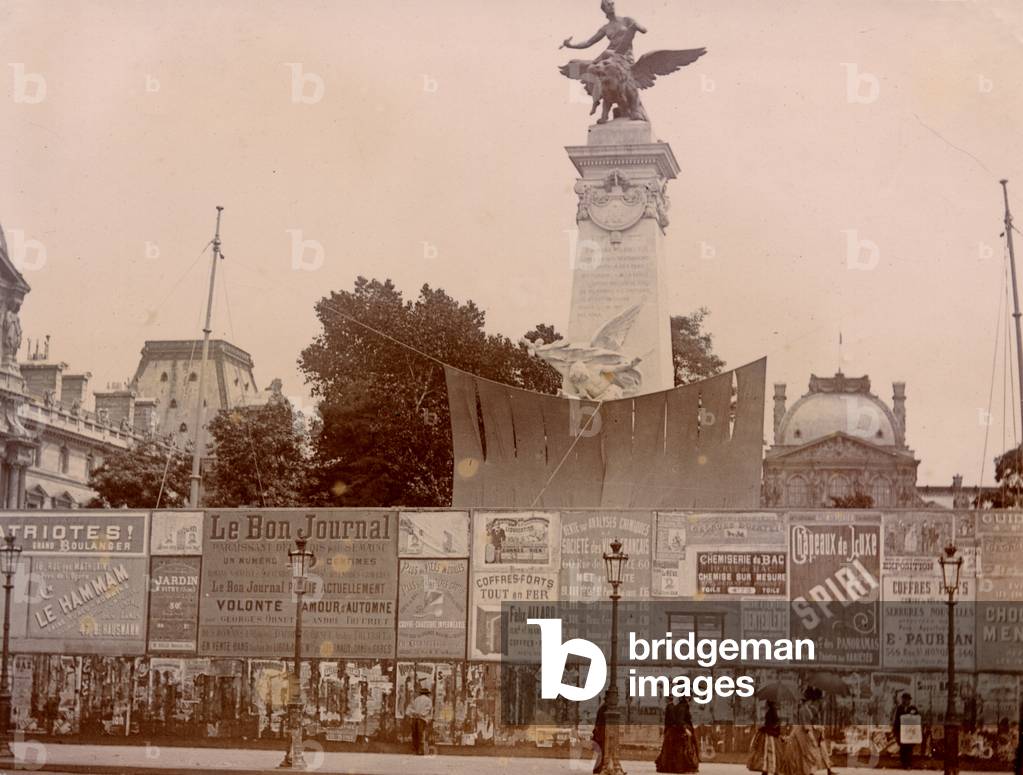 Advertisements in Paris, c.1890 (sepia photo)