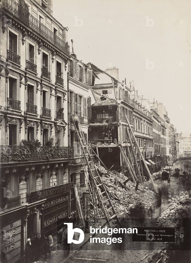 Beranger Explosion, Paris, France, 15th May 1878 (b/w photo)