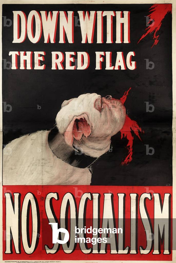 Down With The Red Flag, 1910 (colour litho)