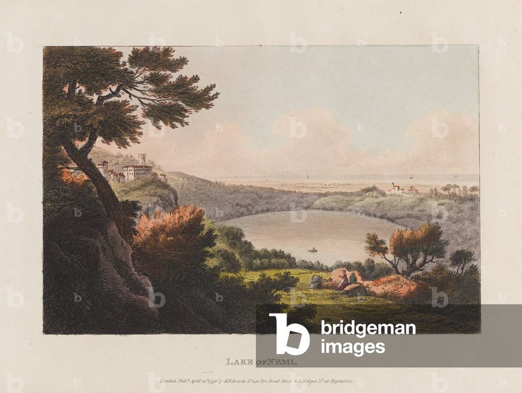 Lake of Nemi, 1796 (aquatint)
