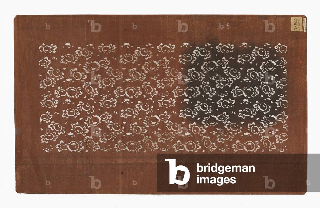 Paper stencil (katagami), late 19th century (Mulberry bark paper treated with persimmon
juice)