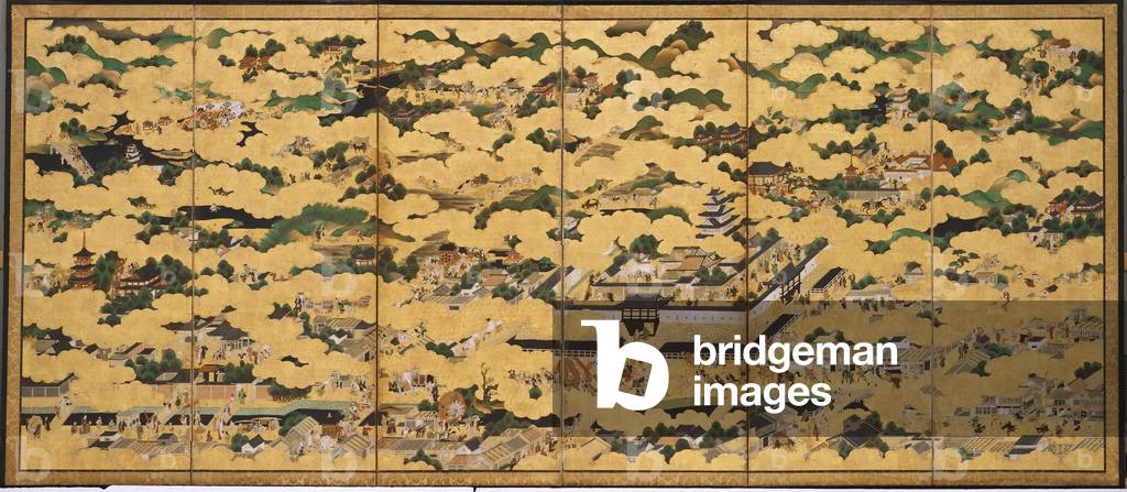 Rakuchu rakugai zu (Scenes in and around
the Capital), 17th century (Memorial Purchase Fund)